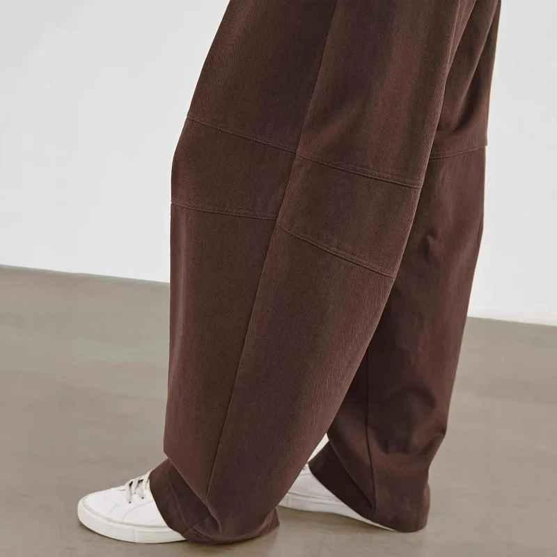 Damen Weite Highwaist-Bundfaltenhose im Cargo-Look mit extra weitem Bein Drune