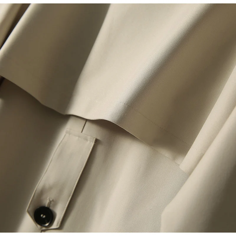 Damen Wasserabweisender A‑Linien‑Trenchcoat mit Bindegürtel und verdeckter Knopfleiste Drune