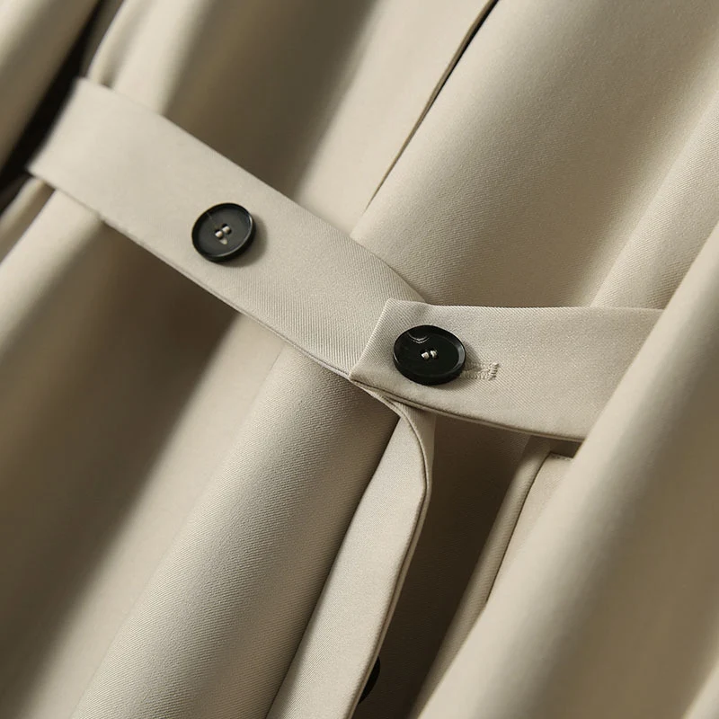 Damen Wasserabweisender A‑Linien‑Trenchcoat mit Bindegürtel und verdeckter Knopfleiste Drune