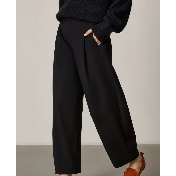 Damen Tailored Highwaist-Culottehose mit Bundfalten und Eingrifftaschen Drune