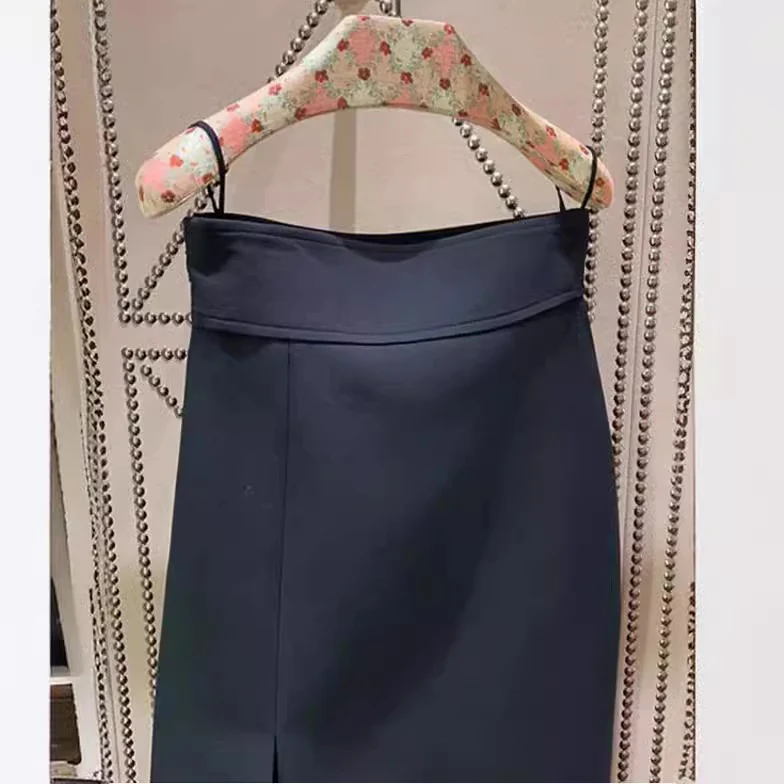 Damen Taillierter Midirock mit hohem Bund und zentralem Vorderschlitz Drune