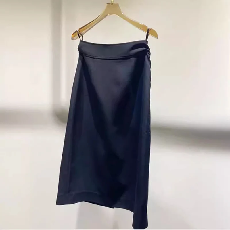 Damen Taillierter Midirock mit hohem Bund und zentralem Vorderschlitz Drune