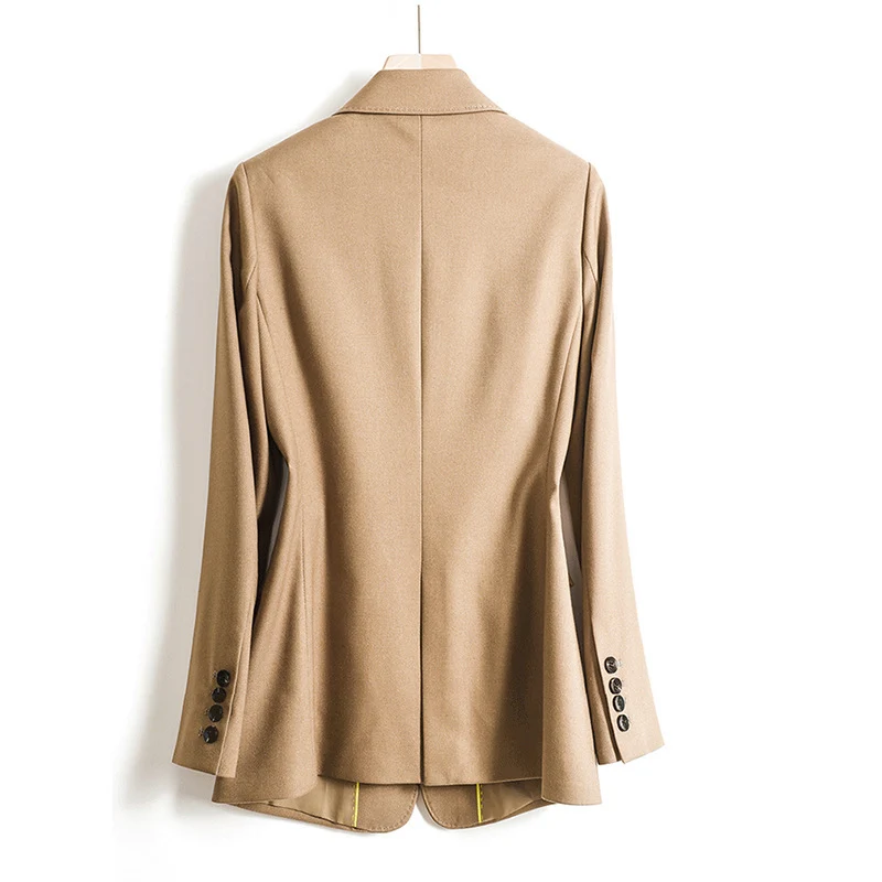 Damen Taillierter Einreihiger Blazer mit Ein-Knopf-Verschluss und Pattentaschen Drune