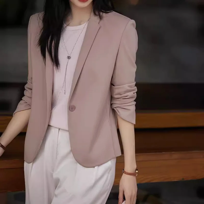 Damen Taillierter Ein-Knopf-Blazer aus leichtem Crepe mit geschwungener Saumlinie Drune