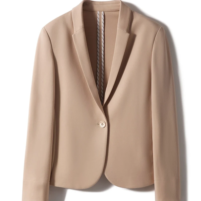 Damen Taillierter Ein-Knopf-Blazer aus leichtem Crepe mit geschwungener Saumlinie Drune