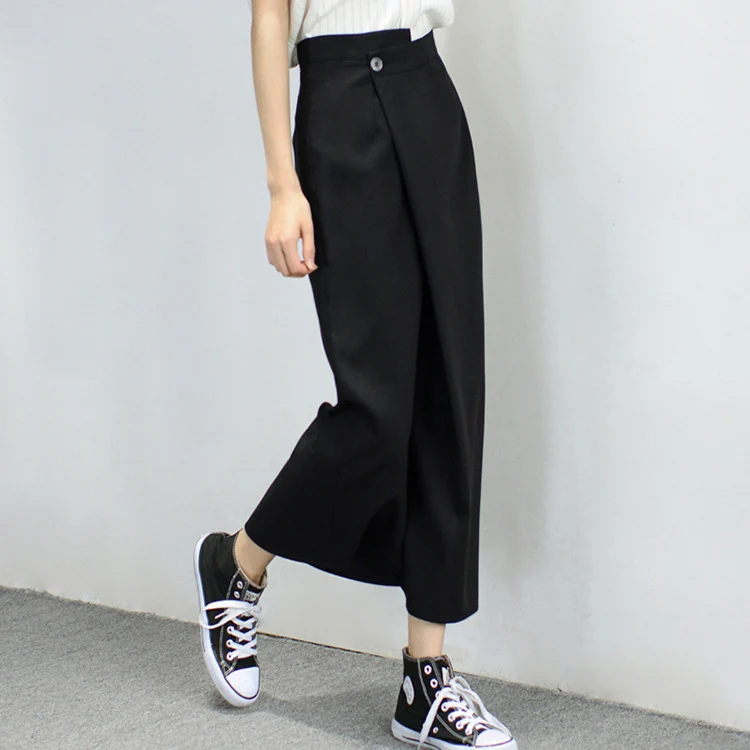 Damen Taillenhoher Wickel-Maxirock mit seitlichem Knopfdetail und geradem Fall Drune