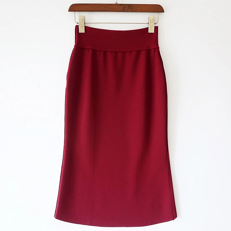 Damen Taillenhoher Midirock mit schlanker A‑Linien‑Silhouette Drune