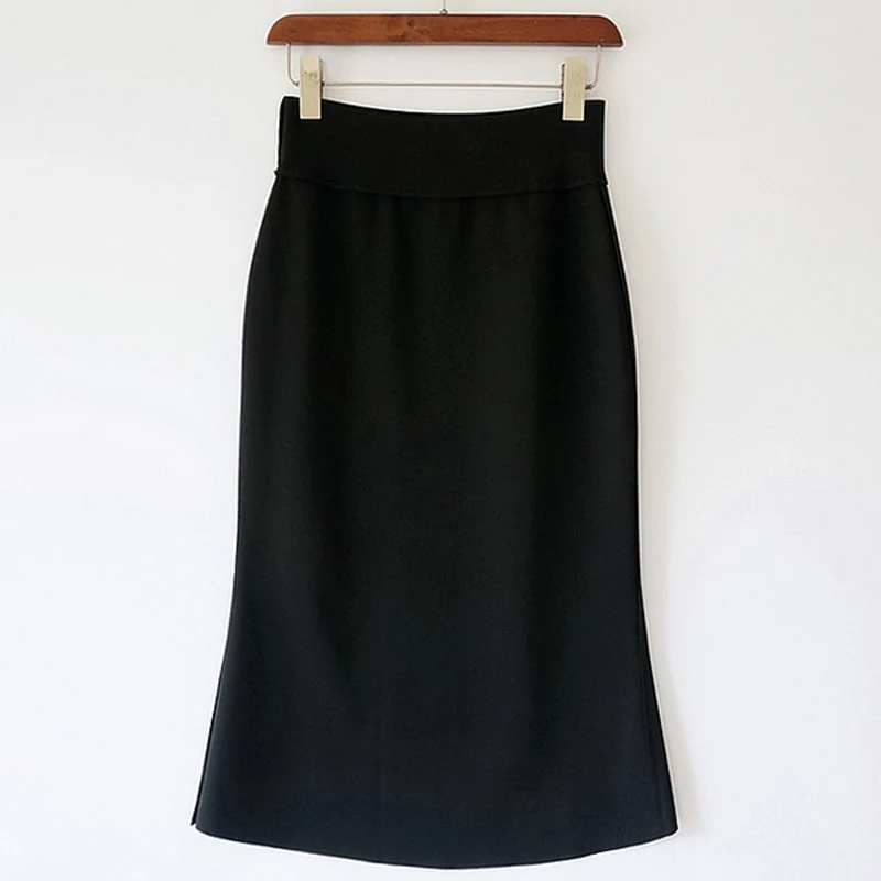 Damen Taillenhoher Midirock mit schlanker A‑Linien‑Silhouette Drune