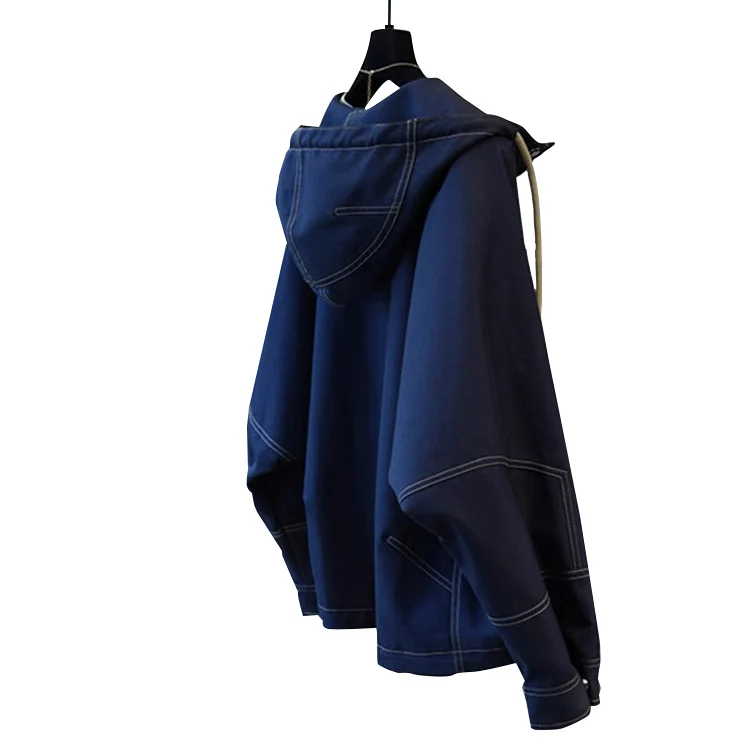 Damen Oversize-Utility-Jacke mit Kapuze, Kordelzug und aufgesetzten Taschen Drune