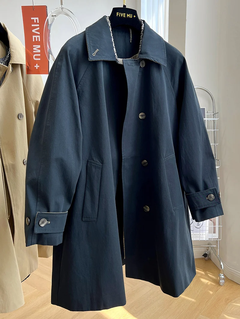 Damen Oversize-Trenchcoat mit Raglanärmeln, verdeckter Knopfleiste & verstellbaren Manschetten Drune
