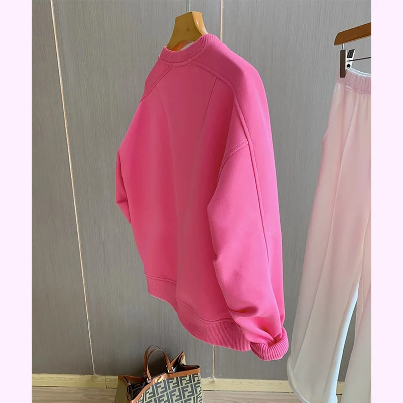 Damen Oversize-Sweatshirt mit Rippbündchen und softer Innenseite Drune