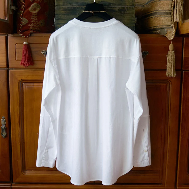 Damen Oversize-Langarmshirt im Lagenlook mit abgerundetem Hoch-Tief-Saum Drune