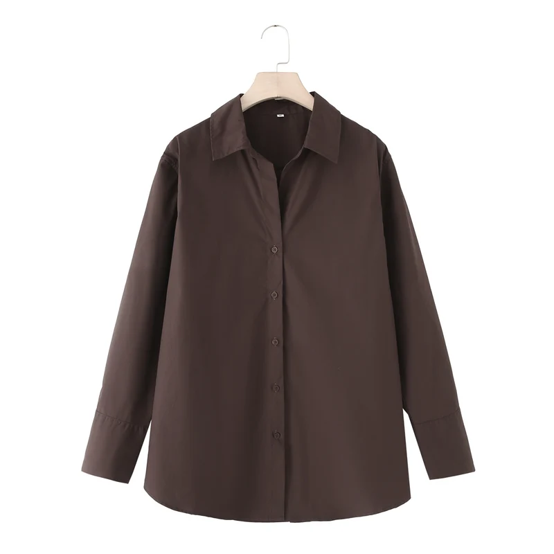 Damen 20+ lässige Oversize Hemdbluse mit Hemdkragen, durchgehender Knopfleiste und verlängertem Rückteil Drune