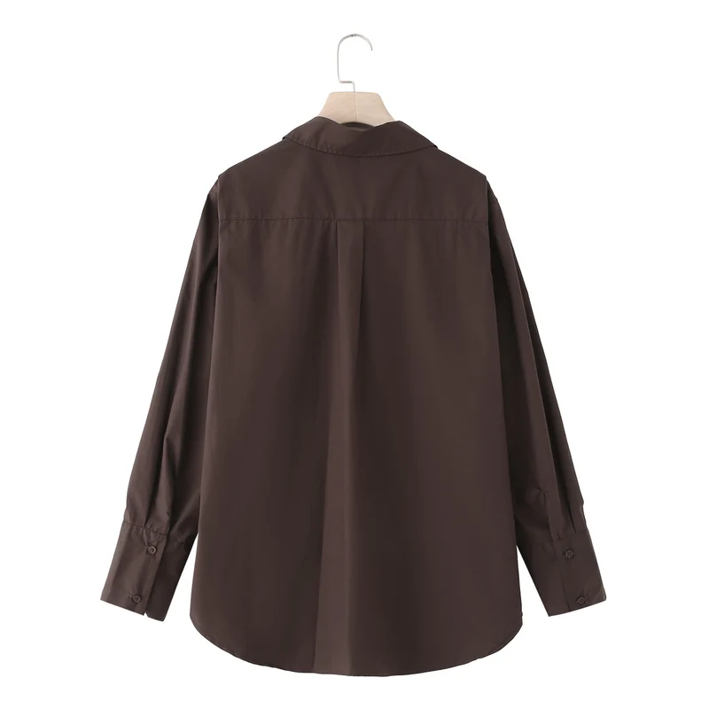 Damen 20+ lässige Oversize Hemdbluse mit Hemdkragen, durchgehender Knopfleiste und verlängertem Rückteil Drune
