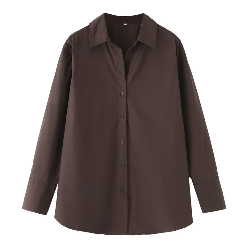 Damen 20+ lässige Oversize Hemdbluse mit Hemdkragen, durchgehender Knopfleiste und verlängertem Rückteil Drune