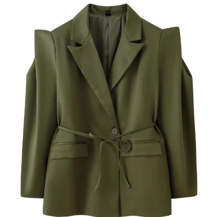 Damen 1100+ taillierter Blazer mit Tunnelzug, schmaler Kordel und Pattentaschen Drune