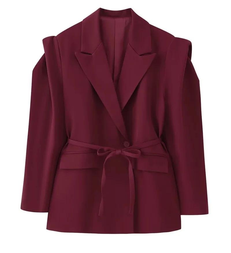 Damen 1100+ taillierter Blazer mit Tunnelzug, schmaler Kordel und Pattentaschen Drune