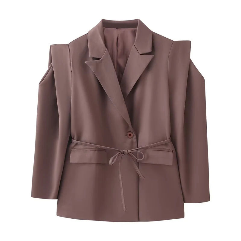 Damen 1100+ taillierter Blazer mit Tunnelzug, schmaler Kordel und Pattentaschen Drune