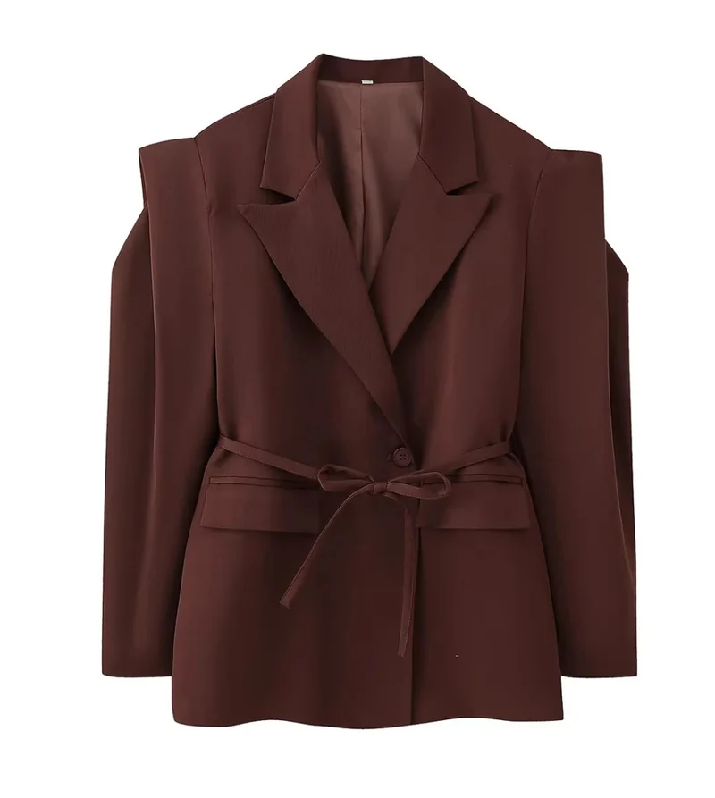 Damen 1100+ taillierter Blazer mit Tunnelzug, schmaler Kordel und Pattentaschen Drune