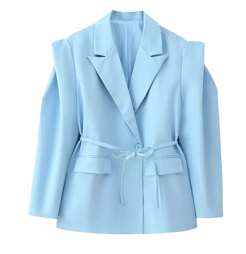 Damen 1100+ taillierter Blazer mit Tunnelzug, schmaler Kordel und Pattentaschen Drune