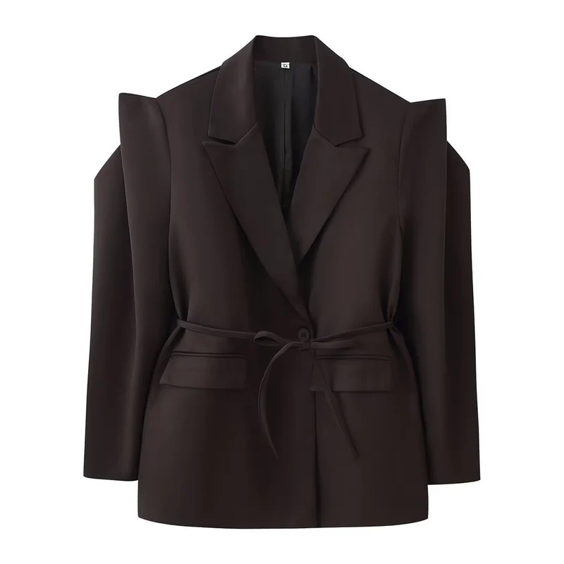 Damen 1100+ taillierter Blazer mit Tunnelzug, schmaler Kordel und Pattentaschen Drune