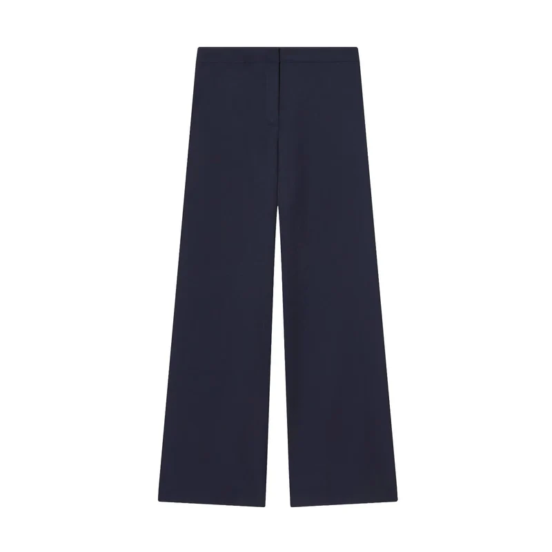 Damen 100+ weite High‑Waist Palazzo‑Hose mit cleanem Frontabschluss und Bügelfalte Drune