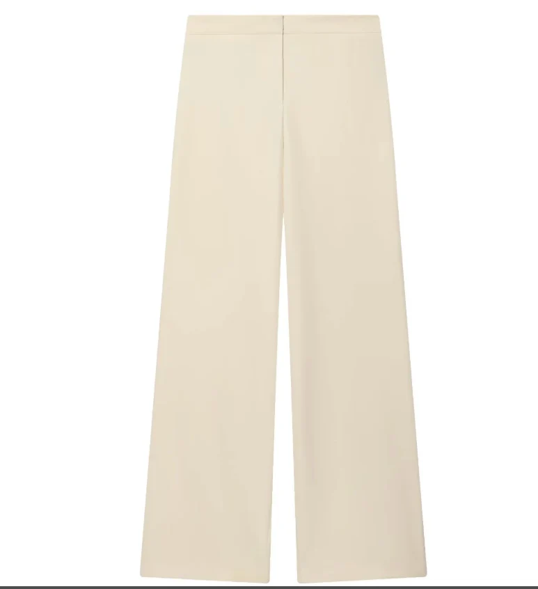 Damen 100+ weite High‑Waist Palazzo‑Hose mit cleanem Frontabschluss und Bügelfalte Drune