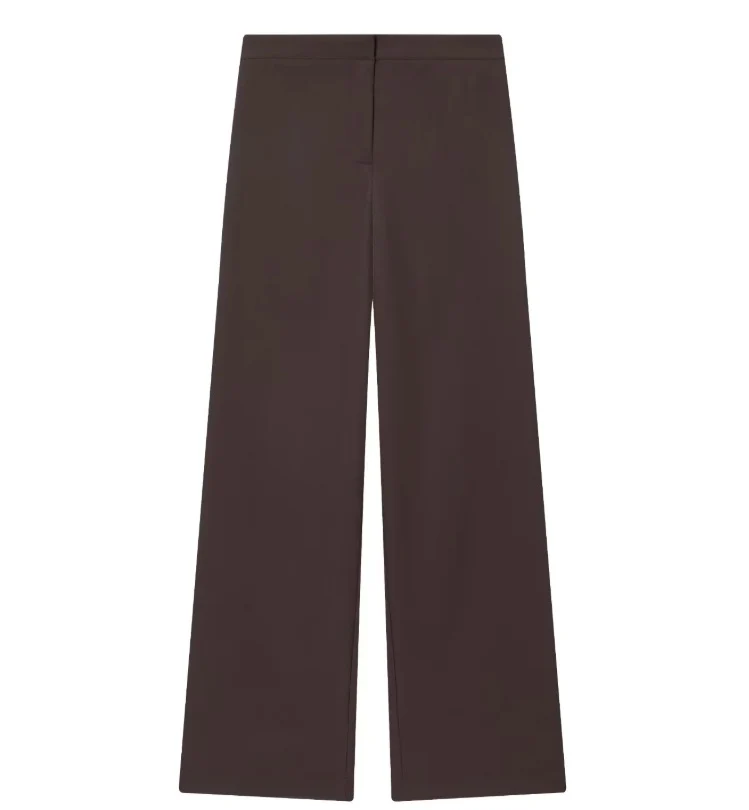 Damen 100+ weite High‑Waist Palazzo‑Hose mit cleanem Frontabschluss und Bügelfalte Drune