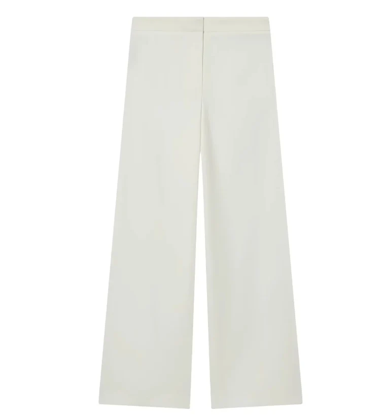 Damen 100+ weite High‑Waist Palazzo‑Hose mit cleanem Frontabschluss und Bügelfalte Drune