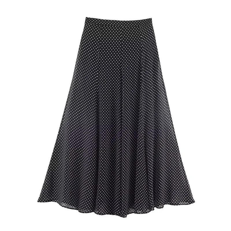 Damen 100+ oversized Pünktchenbluse mit Fledermausärmeln, Stehkragen und elastischem Saum Drune
