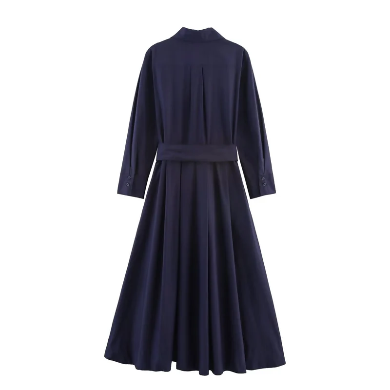 Damen 100+ Hemdblusenkleid mit Bindegürtel und A‑Linien‑Rock Drune