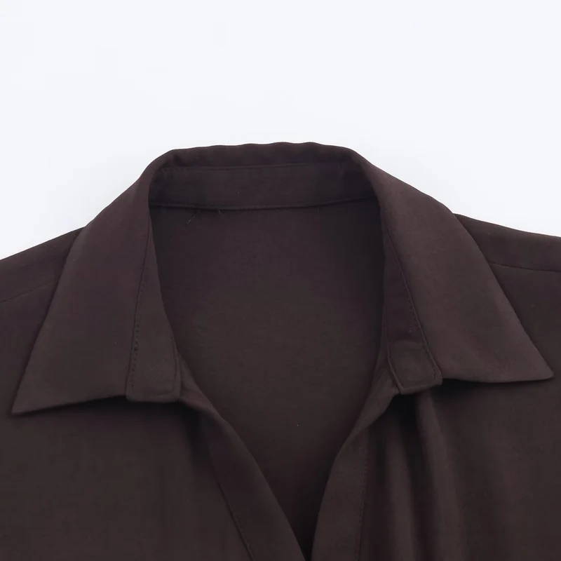 Damen 10+ langes Hemdblusenkleid mit durchgehender Knopfleiste und taillierendem Gürtel Drune