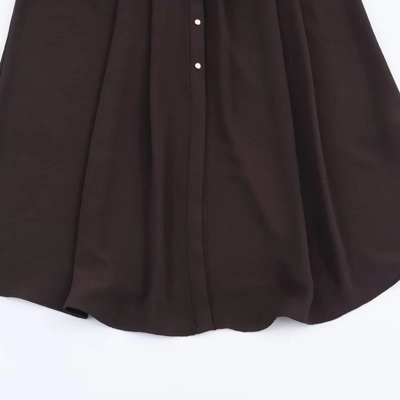 Damen 10+ langes Hemdblusenkleid mit durchgehender Knopfleiste und taillierendem Gürtel Drune