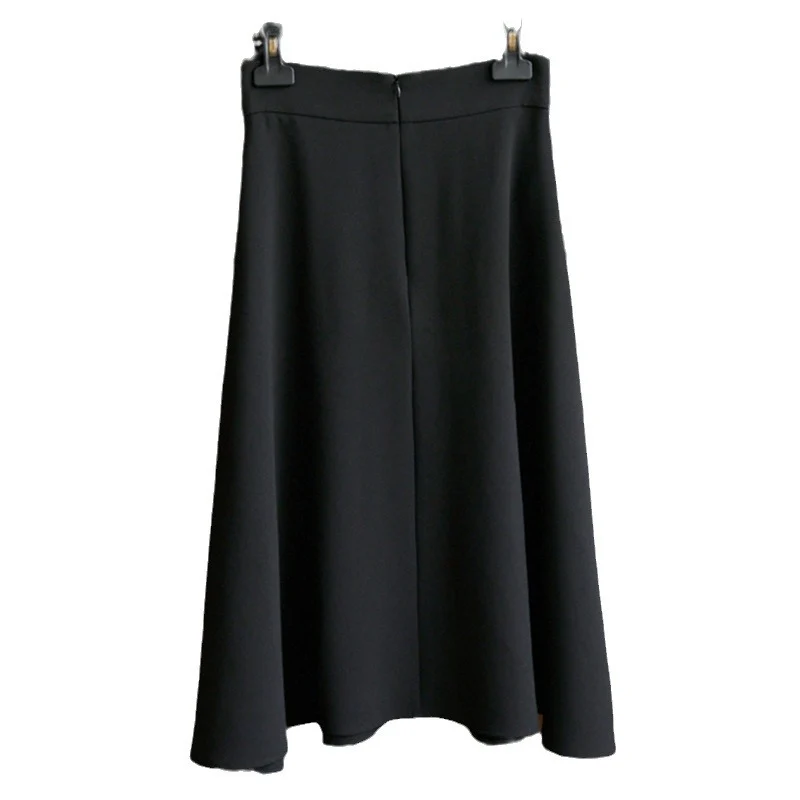 Damen Eleganter Midi-Rock mit verstellbarem Taillengürtel Drune