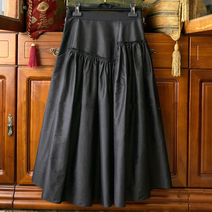 Damen Eleganter Midi-Rock mit schönem Taillenzug Drune