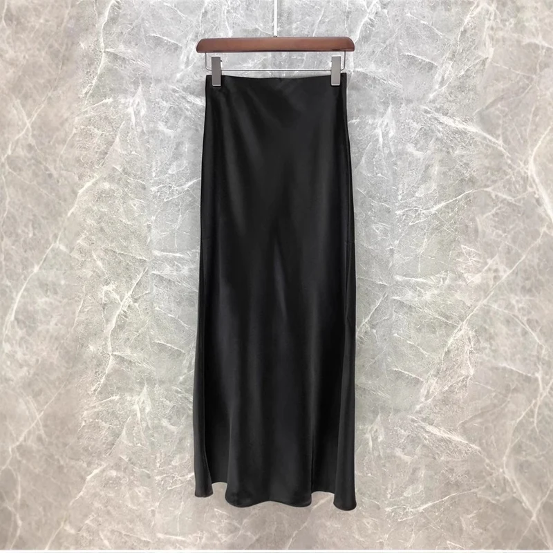 Damen Eleganter Midi-Rock aus hochwertigem Satin Drune