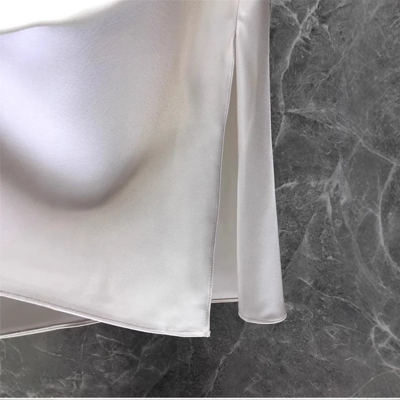 Damen Eleganter Midi-Rock aus hochwertigem Satin Drune