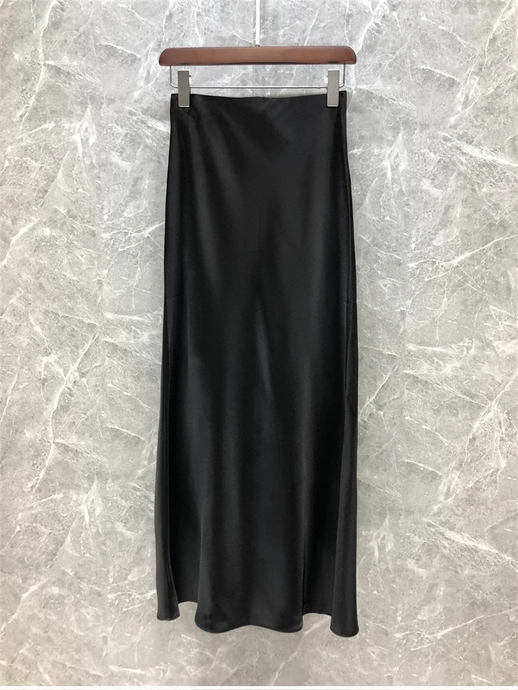 Damen Eleganter Midi-Rock aus hochwertigem Satin Drune