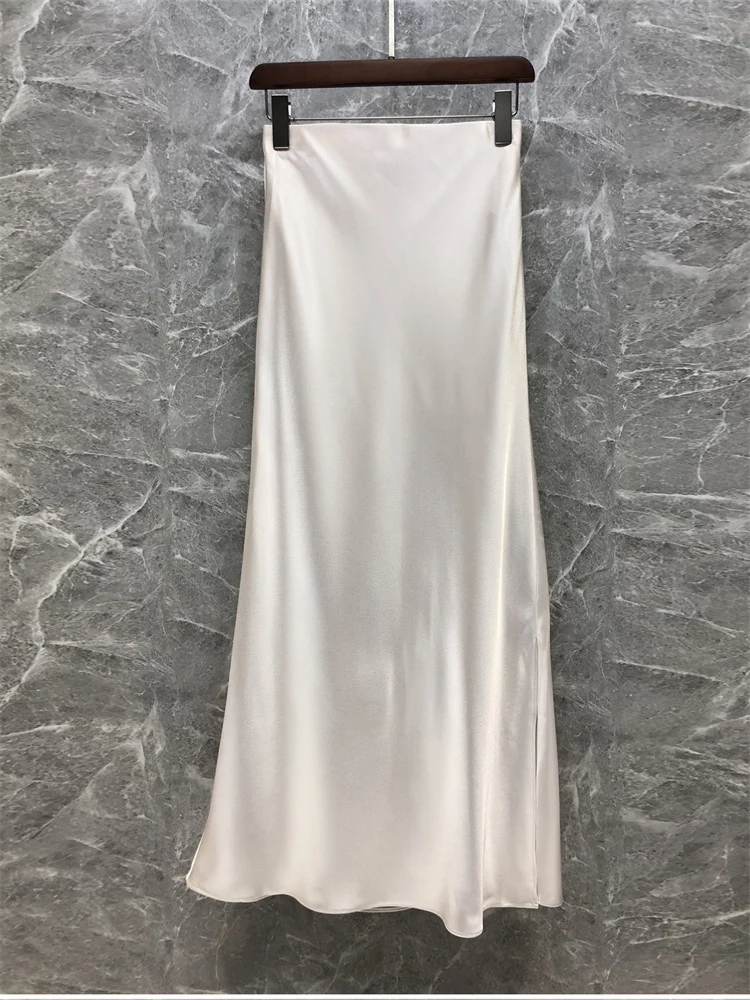 Damen Eleganter Midi-Rock aus hochwertigem Satin Drune