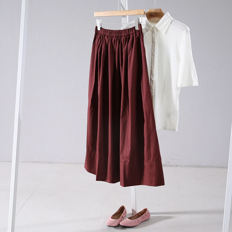 Damen Eleganter Maxirock mit weit geschnittenem Design Drune