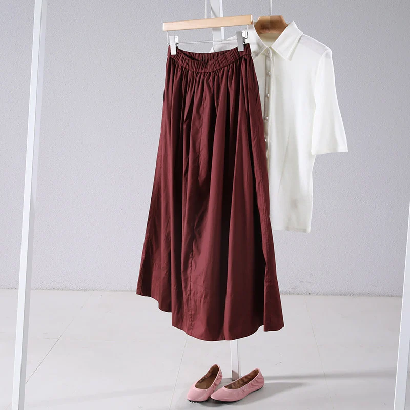 Damen Eleganter Maxirock mit weit geschnittenem Design Drune