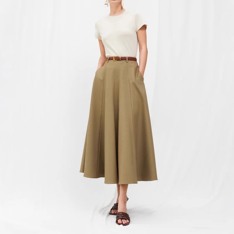 Damen Eleganter Maxirock mit Weit geschnittenem Design Drune