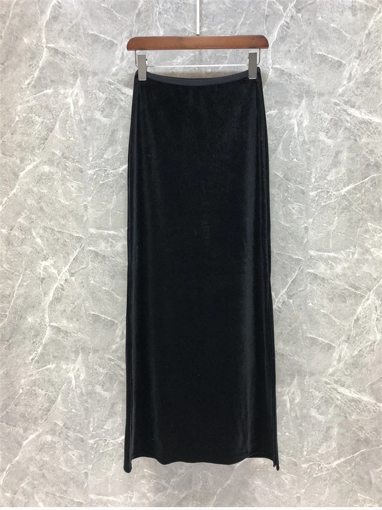 Damen Eleganter Maxirock aus schimmerndem Material Drune