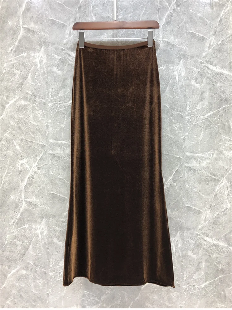 Damen Eleganter Maxirock aus schimmerndem Material Drune