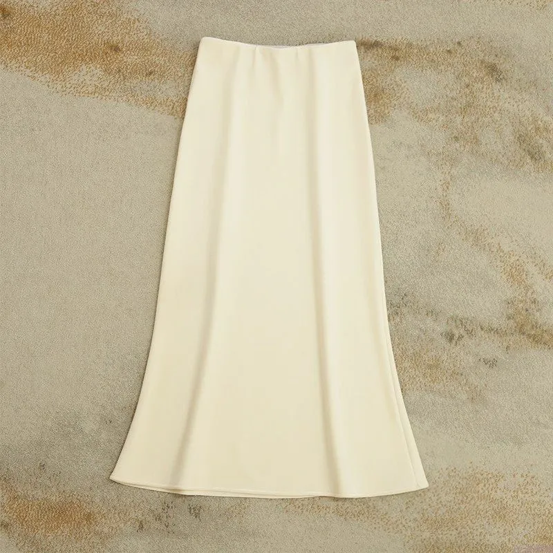 Damen Eleganter Maxirock aus hochwertigem Satin Drune