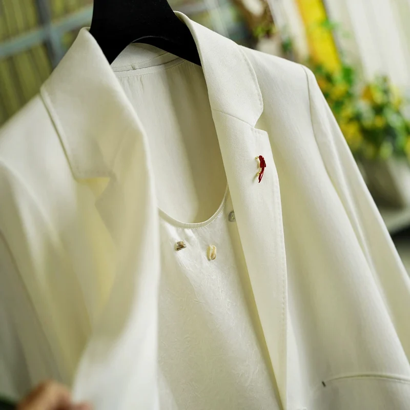 Damen Eleganter Leinenblazer Drune