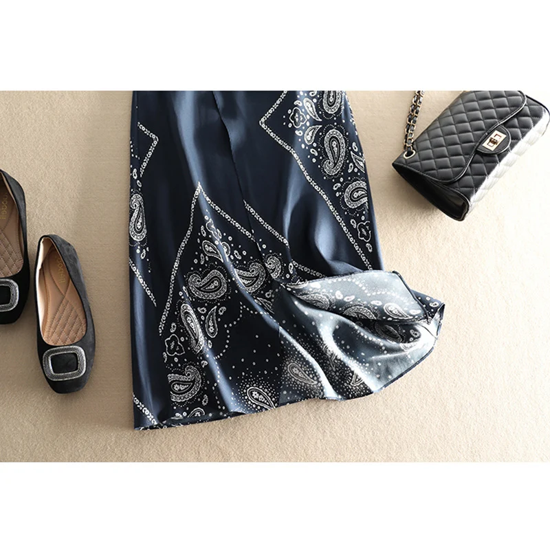 Damen Eleganter langer Rock mit Paisleymuster Drune
