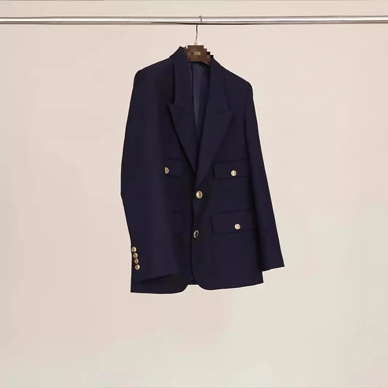 Damen Eleganter Doppelreiher Blazer Drune