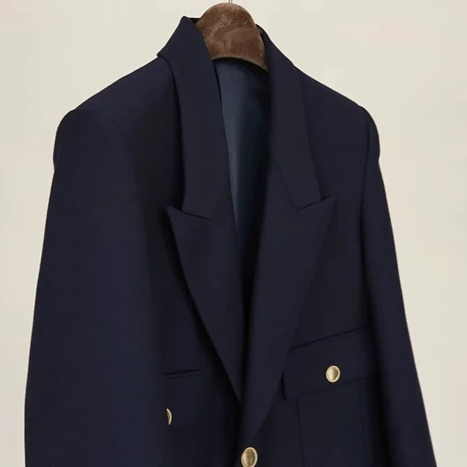 Damen Eleganter Doppelreiher Blazer Drune