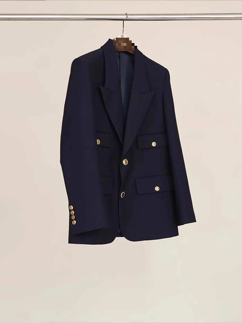 Damen Eleganter Doppelreiher Blazer Drune